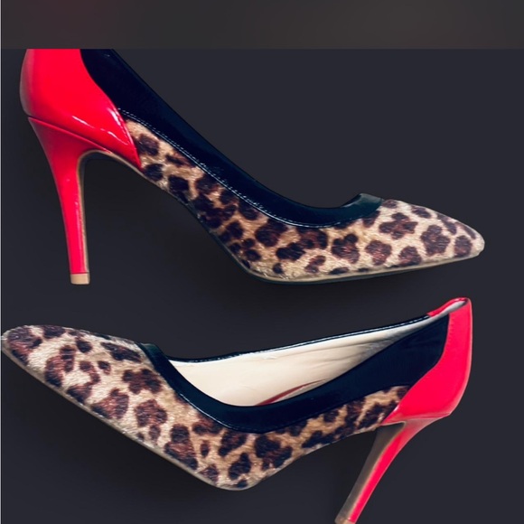 Rampage Shoes - Rampage Red and Leopard Print Heels